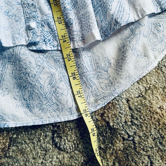 COLDWATER CREEK Blue & White Casual Blouse, Pin-tucks, Button-Down, M - Picture 15 of 15